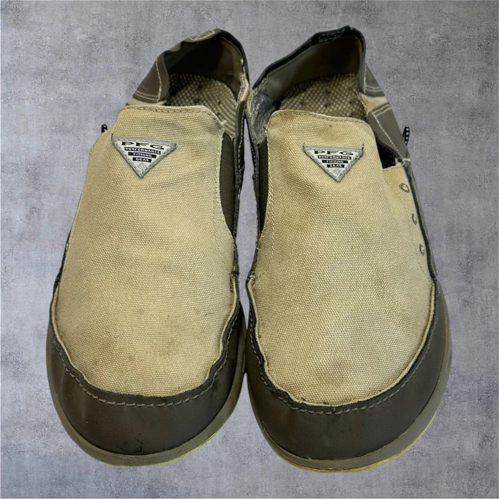 Columbia PFG Bahama Vent‎ Mens 11 Tan Brown Slip On Boat Shoes BM4677-005